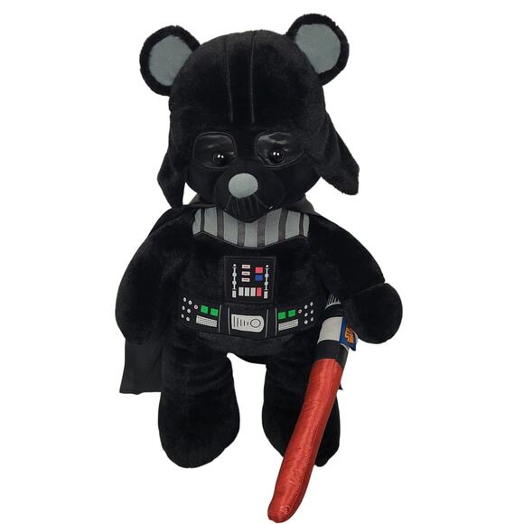Build-A-Bear Star Wars Darth Vader 18" Plush Black Bear W/ Lightsaber EUC - Picture 1 of 10